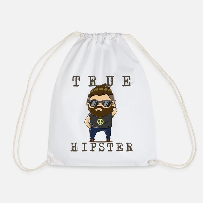 hipster - Drawstring Bag - white