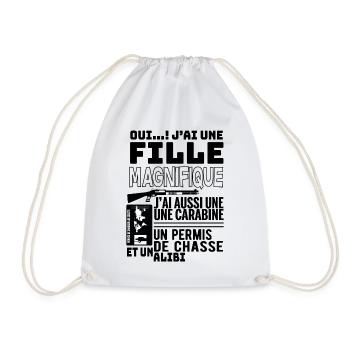 Fille de Chasseur - Sac de sport léger - blanc - Devant