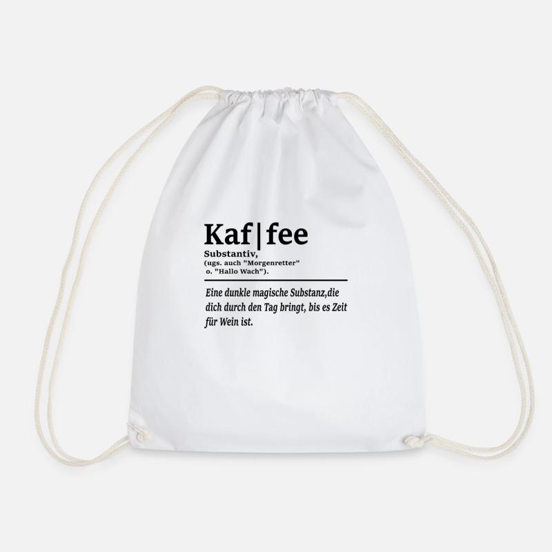 Kaffee Definition Geschenk Geschenkidee - Turnbeutel - Weiß
