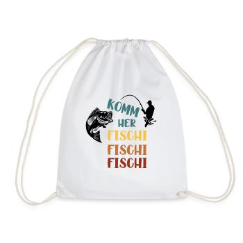Komm Her Fischi Fischi Fischi Geschenk - Turnbeutel - Weiß - Vorne