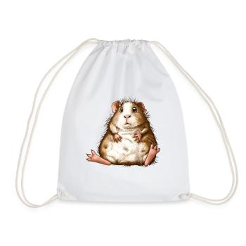 Funny Irish Crested Guinea Pig - Drawstring Bag - white - Front