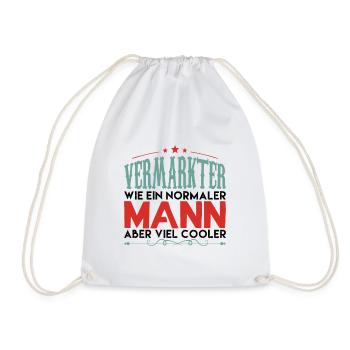 VERMARKTER WIE EIN NORMALER MANN ABER VIEL COOLER! - Turnbeutel - Weiß - Vorne