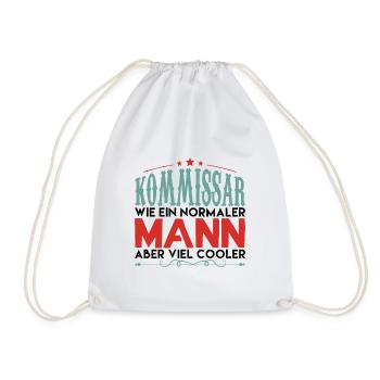 KOMMISSAR WIE EIN NORMALER MANN ABER VIEL COOLER - Turnbeutel - Weiß - Vorne
