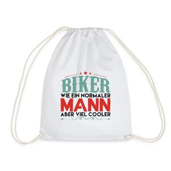 Old School Biker Chopper Motorradfahrer ! - Turnbeutel - Weiß - Vorne