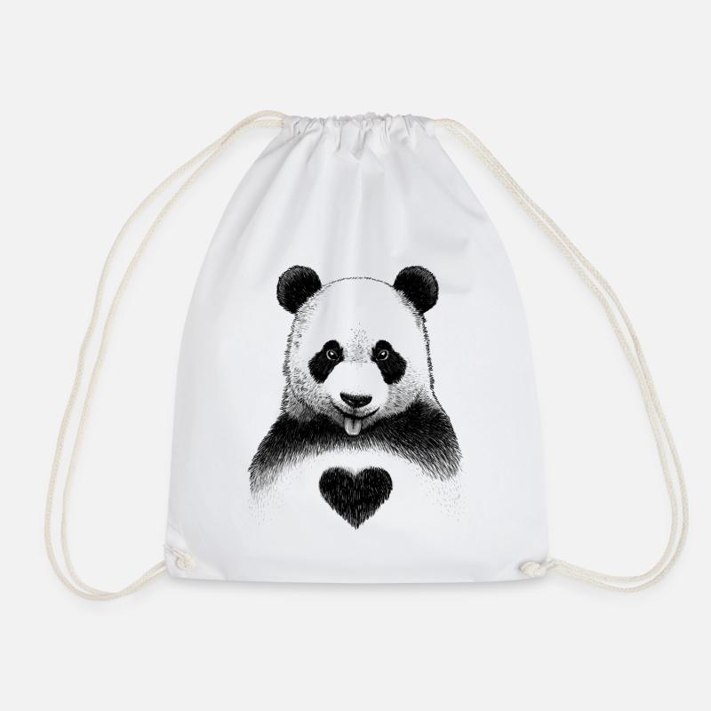 Panda Liebe - Turnbeutel - Weiß
