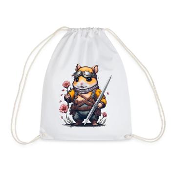 Combat de fleurs de hamster ninja - Sac de sport léger - blanc - Devant