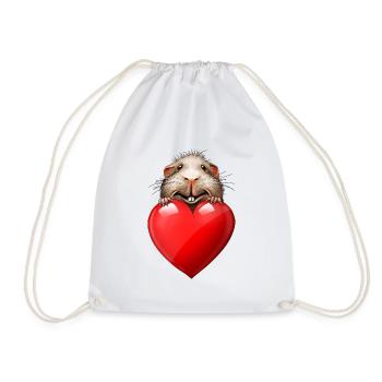 Cochon d’Inde l’amour avec le cœur - Sac de sport léger - blanc - Devant