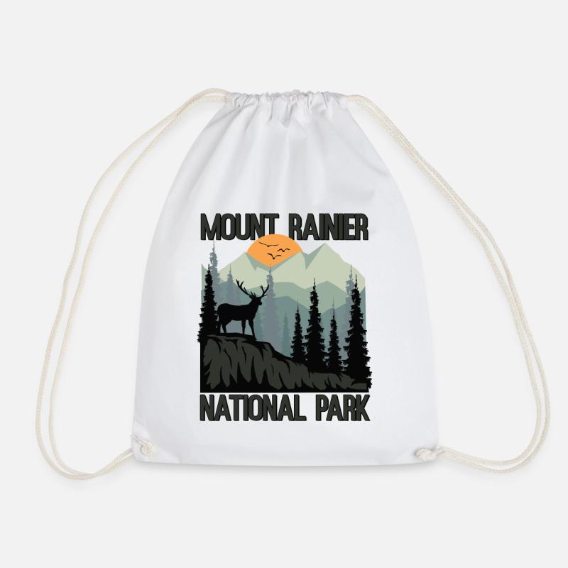 Mount Rainier National Park Berge Hirsche - Turnbeutel - Weiß