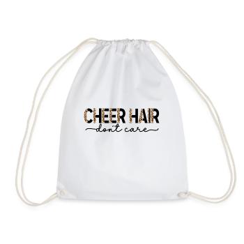 Cheer Hair Don't Care Cute Leopard Print Funny - Drawstring Bag - white - Front