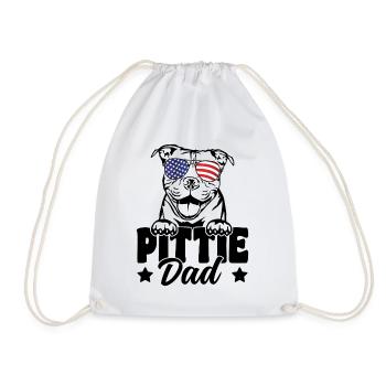 Pittie Dad USA Flag Patriotic Pitbull Dog Lover - Sac de sport léger - blanc - Devant
