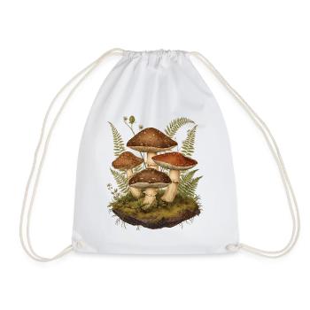 Waldpilze – Vintage Botanical - Turnbeutel - Weiß - Vorne