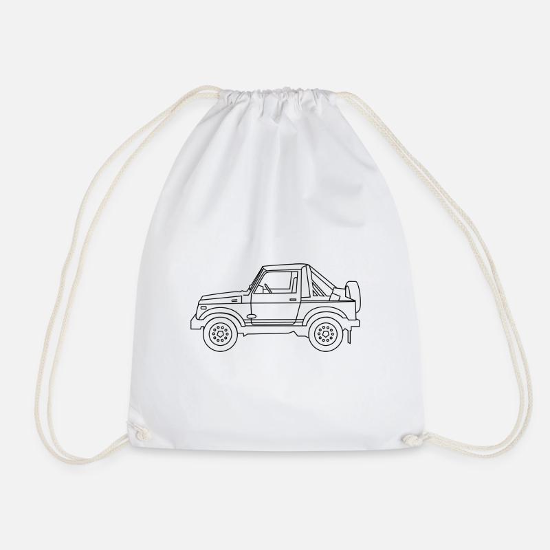 4X4 car outline - Drawstring Bag - white
