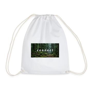 T-Shirt mit Wald-Design: CONNECT - Turnbeutel - Weiß - Vorne