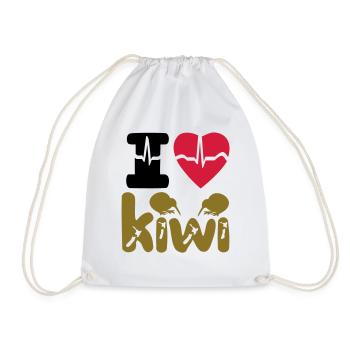 kiwi - Drawstring Bag - white - Front