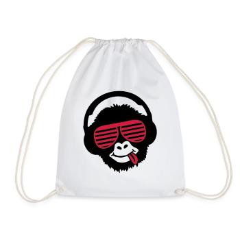 monkey_listen_music_pp2 - Turnbeutel - Weiß - Vorne
