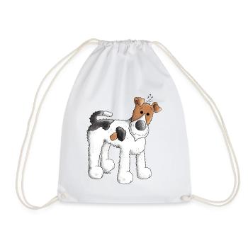 Funny Fox Terrier - Dog - Dogs - Drawstring Bag - white - Front