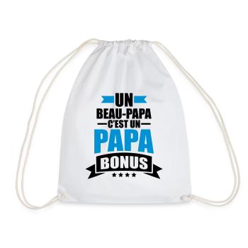 un beau papa c'est un papa bonus - Sac de sport léger - blanc - Devant