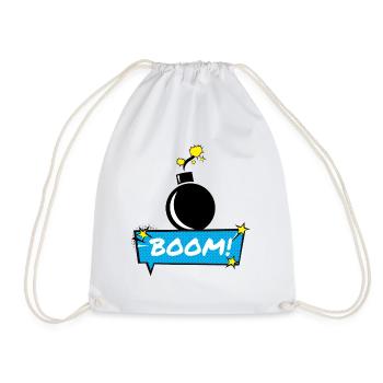 Boom Bomb - Drawstring Bag - white - Front