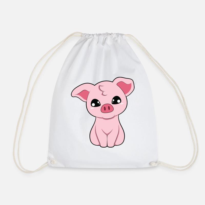 Pig Pig - Drawstring Bag - white