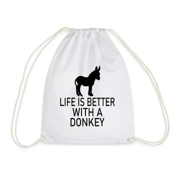 Donkey Esel - Turnbeutel - Weiß - Vorne