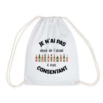 Je n'ai pas abusé de l'alcool, il était consentant - Sac de sport léger - blanc - Devant