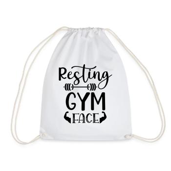 Resting Gym Face 01 - Drawstring Bag - white - Front