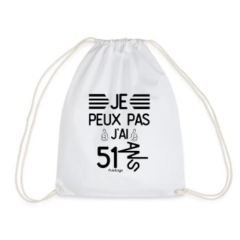 Je Peux Pas J Ai 51 Ans cadeau d anniversaire - Sac de sport léger - blanc - Devant