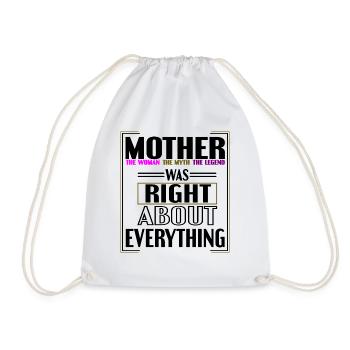 MOM THE WOMAN MYTH LEGEND - Drawstring Bag - white - Front