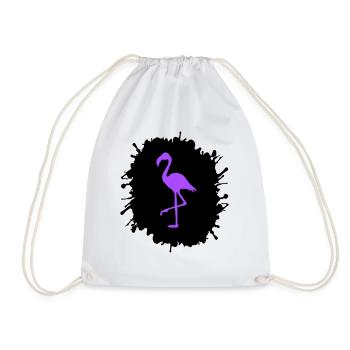 flamingo splatter - Turnbeutel - Weiß - Vorne