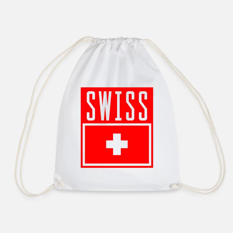 Swiss - Drawstring Bag - white