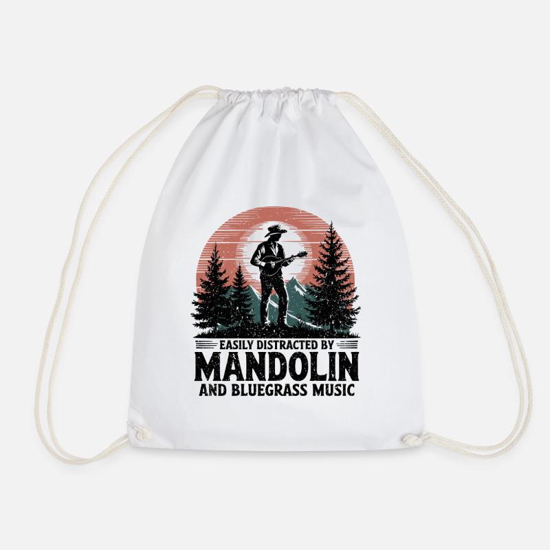 Liebe zur Mandoline und Bluegrass - Turnbeutel - Weiß