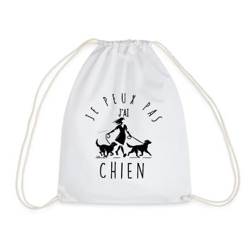 I can't, I have dogs. - Drawstring Bag - white - Front