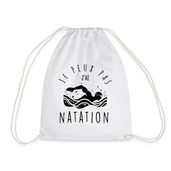 I can't, I swim. - Drawstring Bag - white - Front
