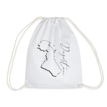 (RU) Dagestan map as an outline EN - Drawstring Bag - white - Front