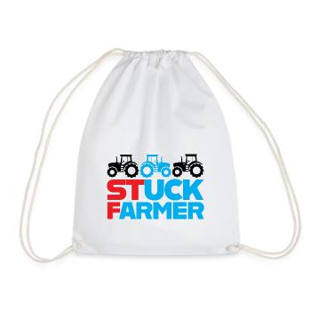 Stuck Farmer! - Drawstring Bag - white - Front