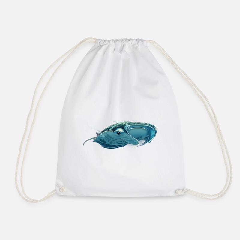 Majestätischer Mantarochen II : Anmut unter Wasser - Turnbeutel - Weiß