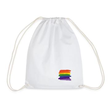 Rainbow Paint Brushes - Drawstring Bag - white - Front