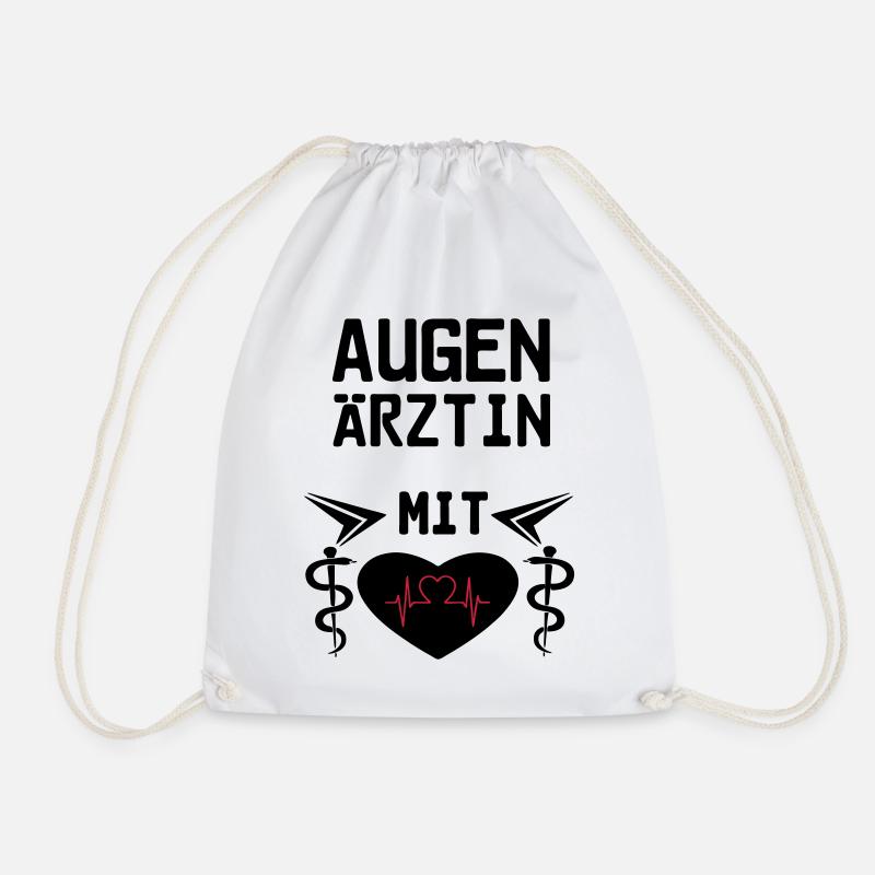 Augenärztin mit Herz Geschenk - Turnbeutel - Weiß
