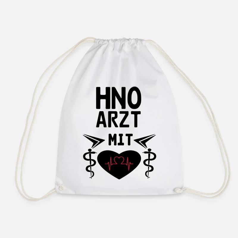 HNO Arzt mit Herz Geschenk - Turnbeutel - Weiß