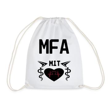 MFA mit Herz Geschenk Medizin Spruch - Turnbeutel - Weiß - Vorne
