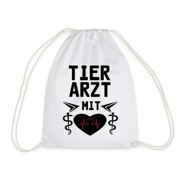 Tierarzt mit Herz Geschenk - Turnbeutel - Weiß - Vorne