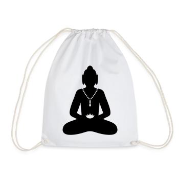 peaceful Buddha - Meditation Religion - Drawstring Bag - white - Front