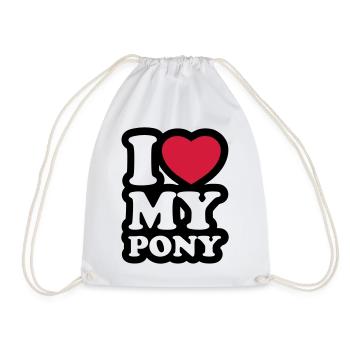 I love my pony - J'aime mon poney - Sac de sport léger - blanc - Devant