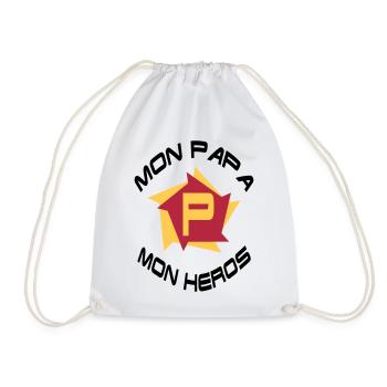 Mon papa mon héros - Drawstring Bag - white - Front