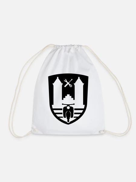 Mopedsport Wappen / Logo / Emblem - Turnbeutel - Weiß