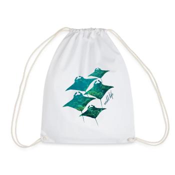 Ray Wildlife - Drawstring Bag - white - Front