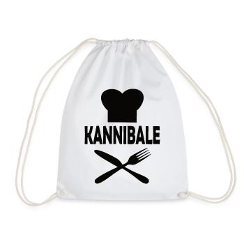 Kannibale - T-Shirt Design schwarz - Turnbeutel - Weiß - Vorne