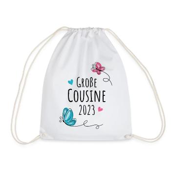 Große Cousine 2023 Schmetterlinge / Big Cousin - Turnbeutel - Weiß - Vorne