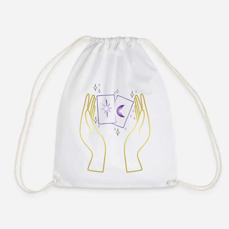 Magic hands with tarot cards - Drawstring Bag - white