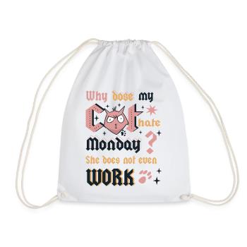 Cats Monday - Drawstring Bag - white - Front